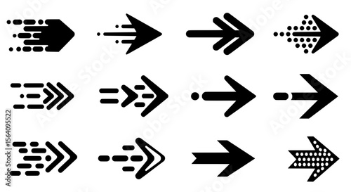 Arrows set in motion: A diverse collection of arrows, illustrating movement, direction, and progress. Each arrow design symbolizes forward motion, trajectory, and the concept of pointing the way.