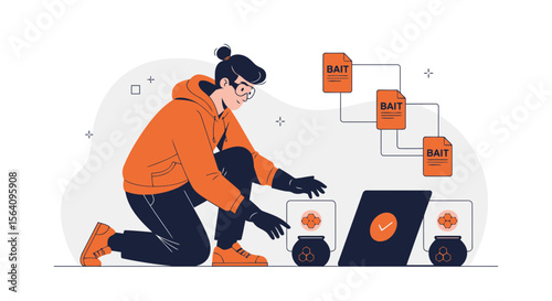 Illustrative Data Scraping And Phishing Attack Scenario Involving Baited Files