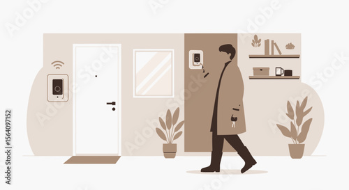 Man Uses Smart Home Technology For Security And Automations In His Entrance