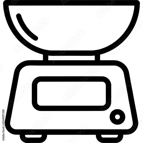 Kitchen scale outline icon vector