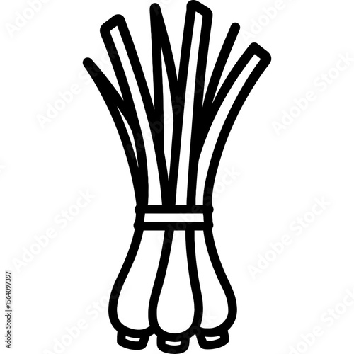 Lemongrass stalks outline icon vector