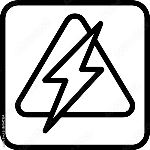 High voltage lightning symbol outline icon vector