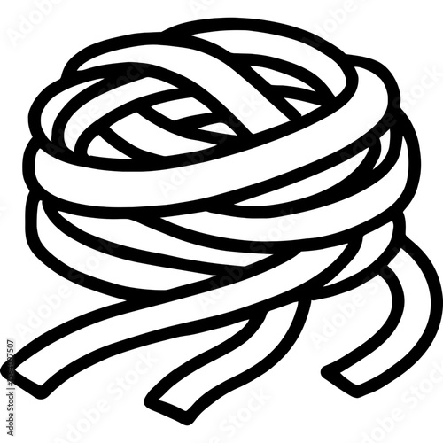 Fettuccine pasta outline icon vector
