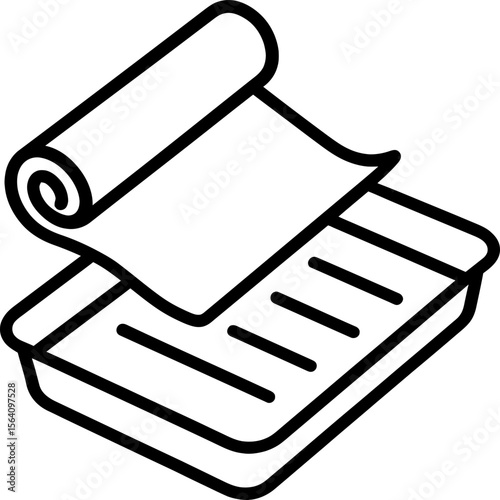 Parchment paper roll with sheet outline icon vector