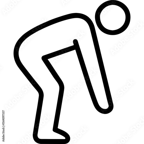 Person bending at waist outline icon vector