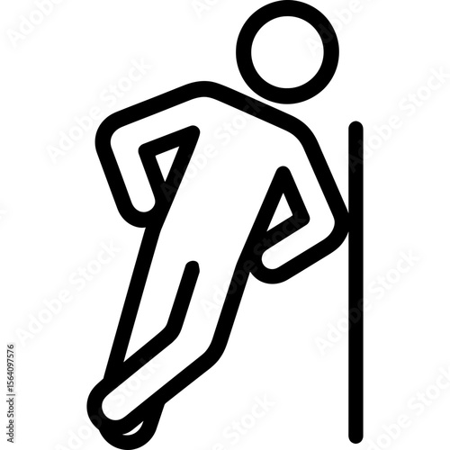 Person leaning outline icon vector