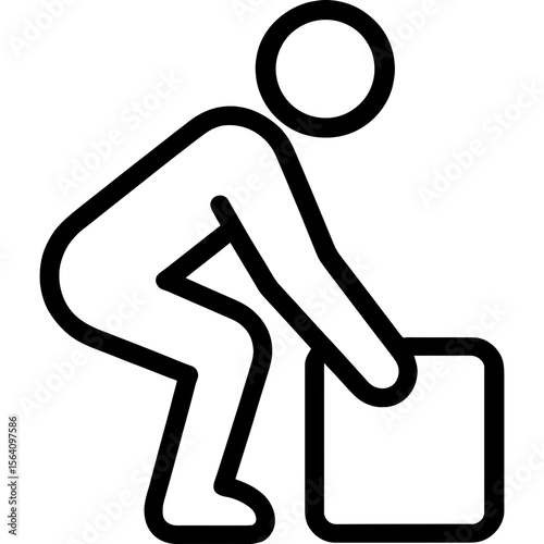 Person lifting object outline icon vector