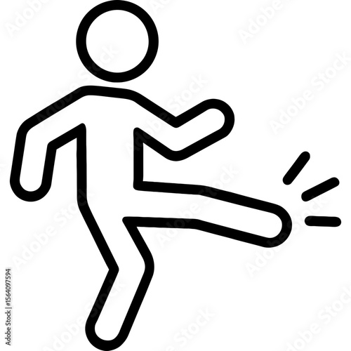 Person kicking outline icon vector
