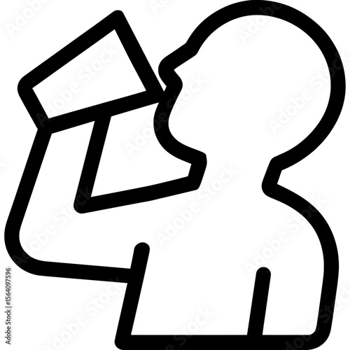 Person drinking outline icon vector