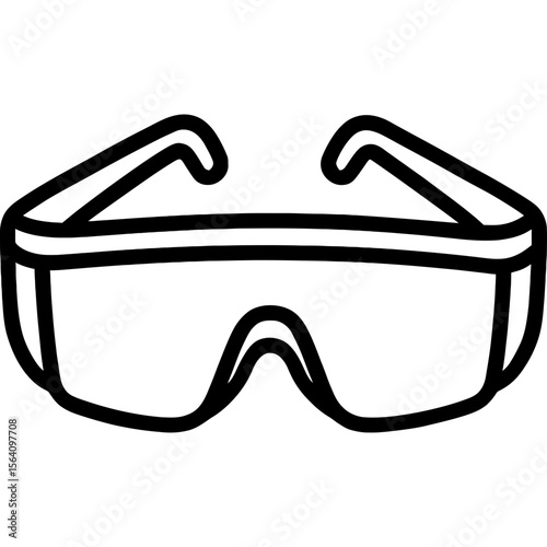 Safety glasses outline icon vector