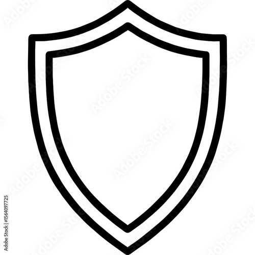 Medieval shield outline icon vector