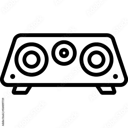 Center channel speaker outline icon vector