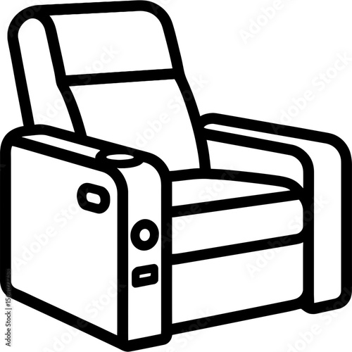 Theater seating recliner outline icon vector