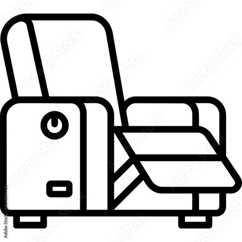 Theater seating recliner outline icon vector