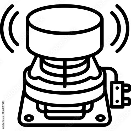 Bass shaker transducer outline icon vector