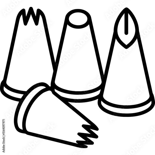 Cake decorating tips outline icon vector