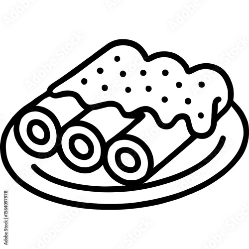 Cannelloni outline icon vector
