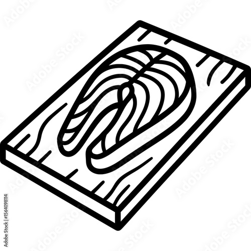 Cedar plank for grilling outline icon vector