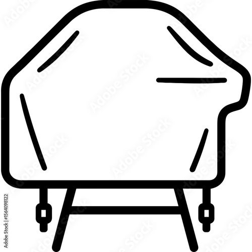 Grill cover with straps outline icon vector