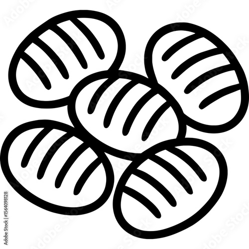 Gnocchi outline icon vector