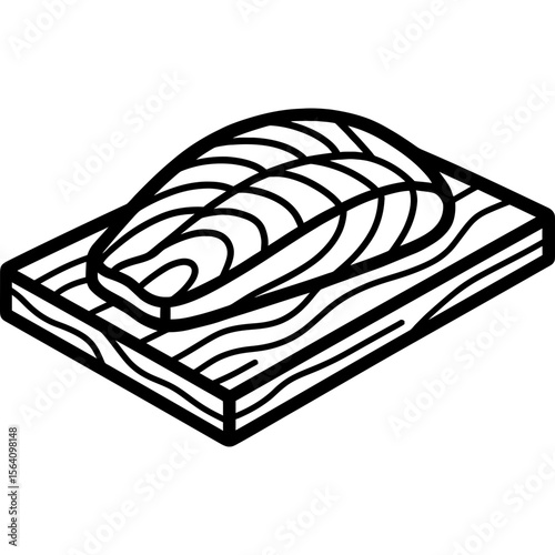 Cedar plank for grilling outline icon vector