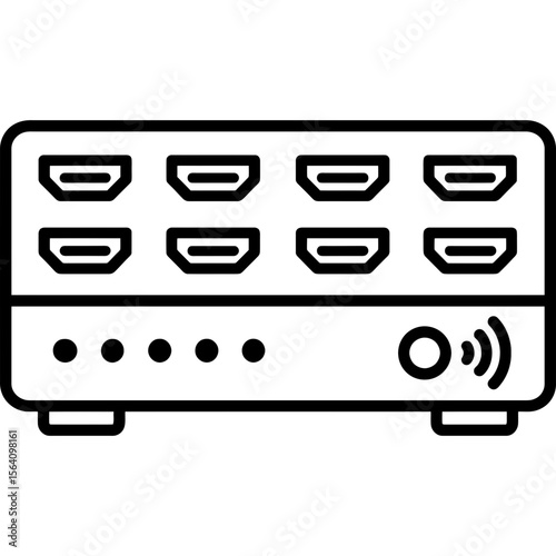 Hdmi matrix switcher outline icon vector