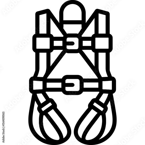 Safety harness outline icon vector