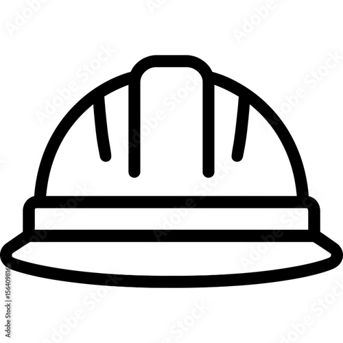 Hard hat helmet outline icon vector