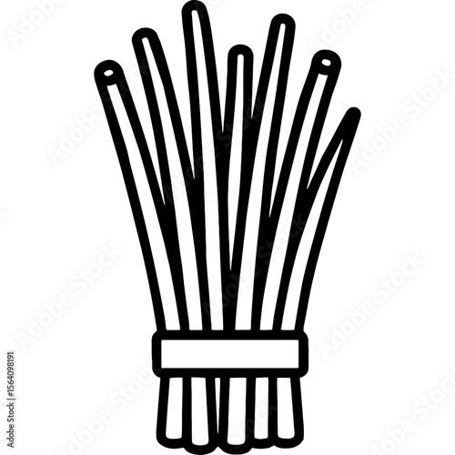 Chives bunch outline icon vector