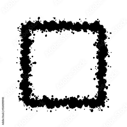 Ink Splatter Square: A bold and modern square frame rendered in dynamic ink splatter, the artwork radiates an aura of creativity.