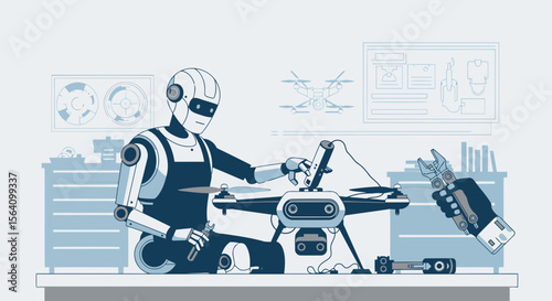 Robotic Engineer Maintaining Drone Technology for Future Innovations and Advancements