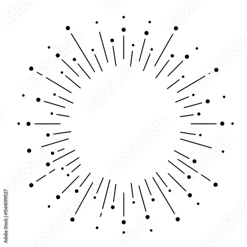 Sunburst Frame: Elegant minimalist sunburst design, perfect for adding a touch of vintage flair to your projects. The circular frame is versatile for logos, quotes, or as a decorative element.