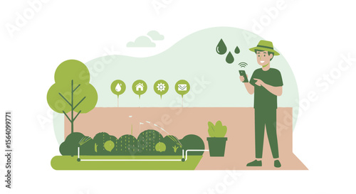 Smart Garden Irrigation Controlled By Phone Modern Agriculture Technology