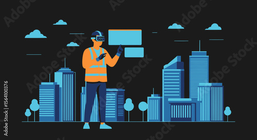 Virtual Reality Aids In Construction Project Management And Urban Planning Concept