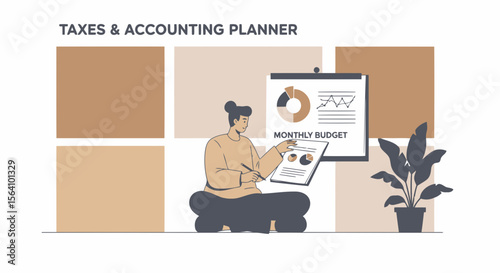 Woman Reviewing Monthly Budget Analysis For Financial Planning At Home