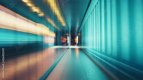 Wallpaper Mural Abstract Light Trails in Empty Modern Tunnel with Blurred Motion Effects Torontodigital.ca