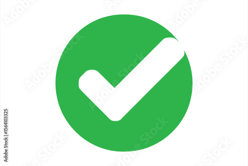 Clean green circle with a white checkmark symbol for approval and success