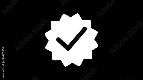Checkmark icon animation with inside spiky burst shape.