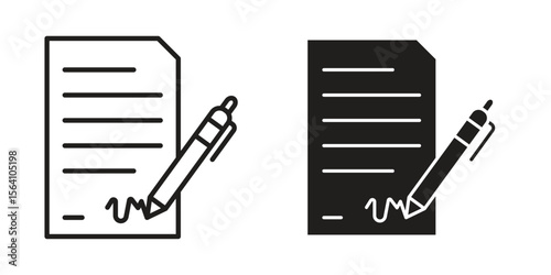 Agreement icon in Thin linear and flat style. sign and symbol set