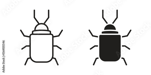 Bedbug icon in Thin linear and flat style. sign and symbol set