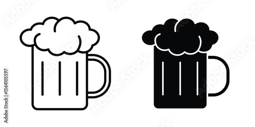 Beer icon in Thin linear and flat style. sign and symbol set