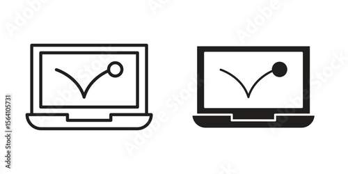 Bounce rate icon in Thin linear and flat style. sign and symbol set