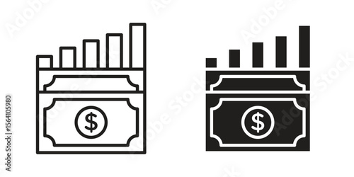 capital gain icon in Thin linear and flat style. sign and symbol set