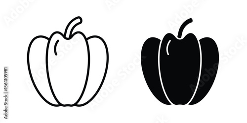 Capsicum icon in Thin linear and flat style. sign and symbol set