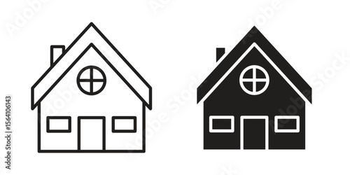 Chalet icon in Thin linear and flat style. sign and symbol set