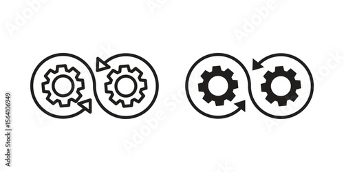Devops icon in Thin linear and flat style. sign and symbol set