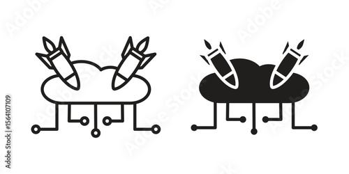 DOS icon in Thin linear and flat style. sign and symbol set