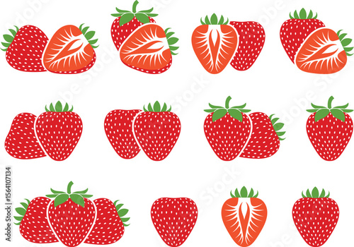 Strawberry logo. Isolated strawberry on white background