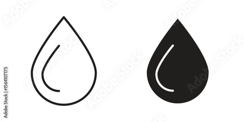 Drop icon in Thin linear and flat style. sign and symbol set