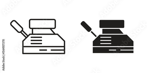Floor sanding machine icon in Thin linear and flat style. sign and symbol set